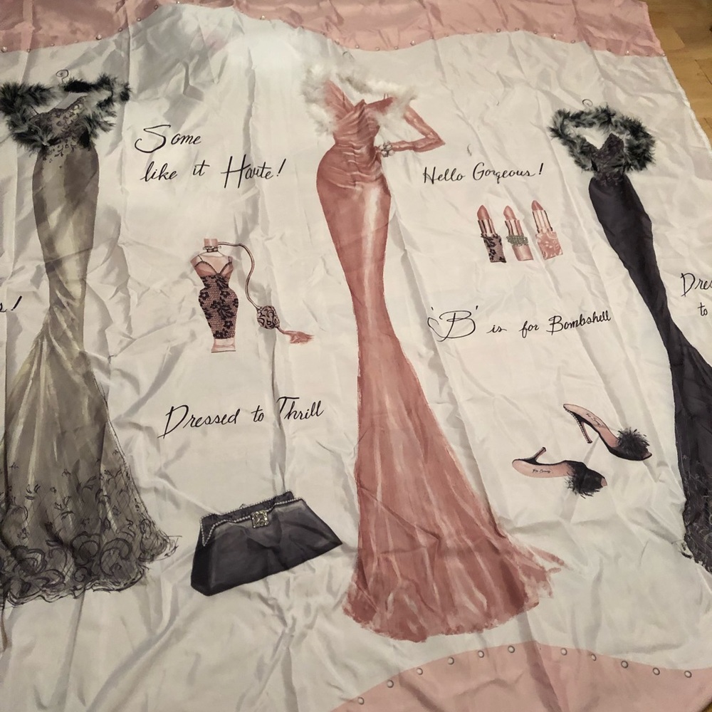 Dressed to Thrill Glam shower curtain and gem stone rings